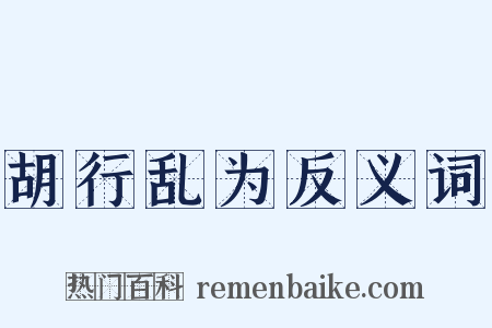 胡行乱为反义词是什么意思的图片